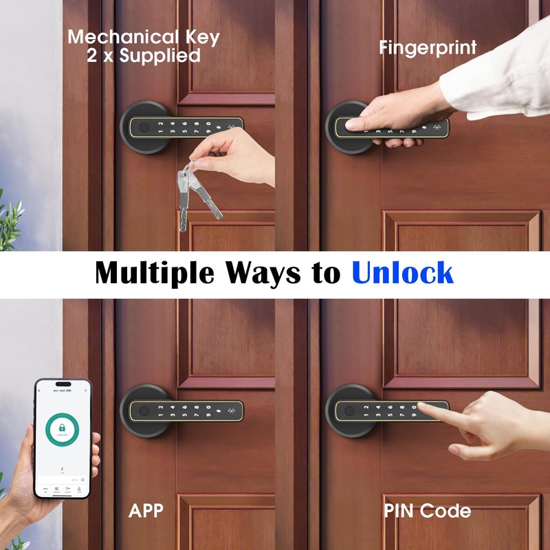 Advwin Smart Lock Door, Fingerprint Keypad Deadbolt Lock Keyless Entry