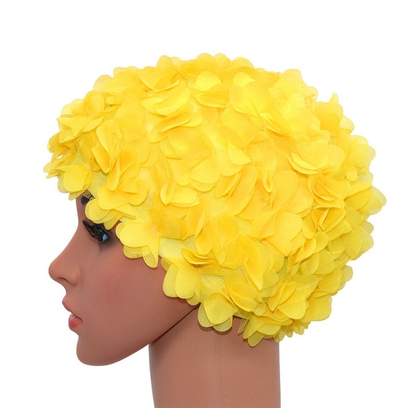 Medifier Lace Vintage Swim cap Floral Petal Retro Style Bathing