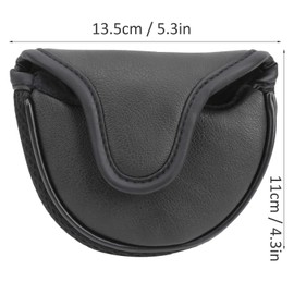 RiToEasysports Putter Covers, Waterproof Protective Covers, Headcover, Semicircle PU Leather Protection, Accessories (BLACK)