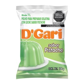 DGari Polvo para preparar gelatina con leche sabor pistache 120 g