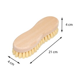 Novaliv 2 x Wooden Cleaning Brush with Plastic Bristles, Robust Hand Brush, Brush for Hand Nails and Fingers, 8 Shape for Professional Cleaning, Ergonomic Handle