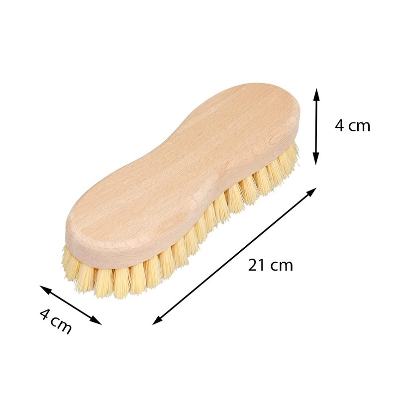 Novaliv 2 x Wooden Cleaning Brush with Plastic Bristles, Robust