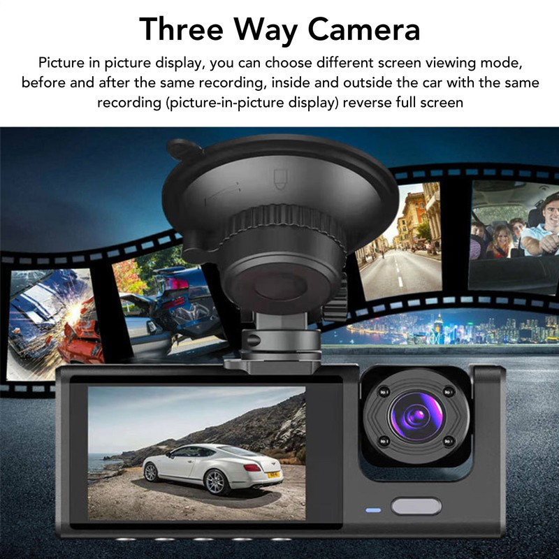 Dash Camera 1080P High Definition Image Large Wide Angle Three
