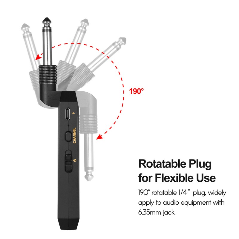 5.8G Wireless Guitar System Rechargeable Audio Transmitter and Receiver ISM