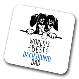 Dachshund World's Best Dad Coaster Dog Dad Dachshund Dad Friend Funny Gift for Birthday Christmas, Dachshund Coaster