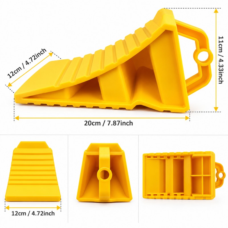 Wheel Chock for Vehicle Parking – Portable ABS Tire Stop