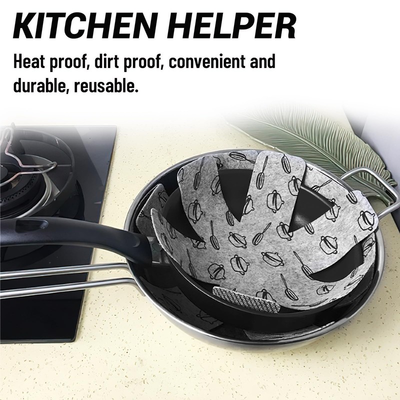 FePen Felt Pan Protectors, 6 Pan Protectors, Stacking Protection, 3
