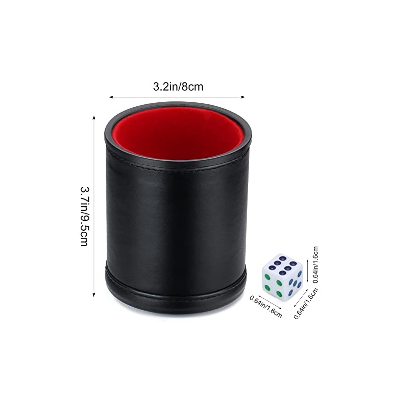 Felt Lined Professional Dice Cup - with 6 Dice Quiet