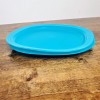 Tupperware Microwave Reheatable Teal rounded square plates 3398 set of