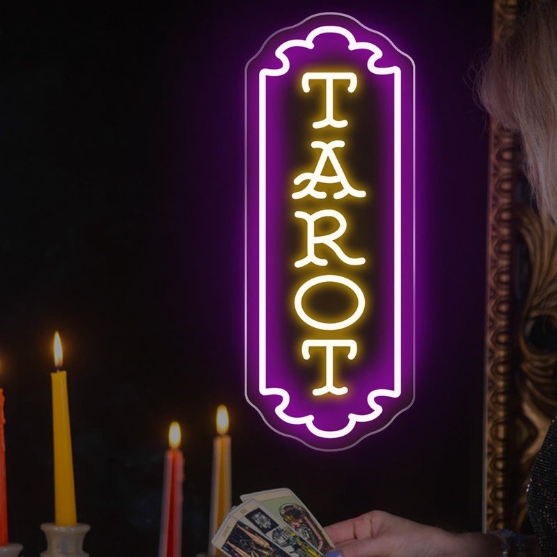 Tarot Neon Sign for Psychic Shop Fortune Teller Spiritual Decor-Purple