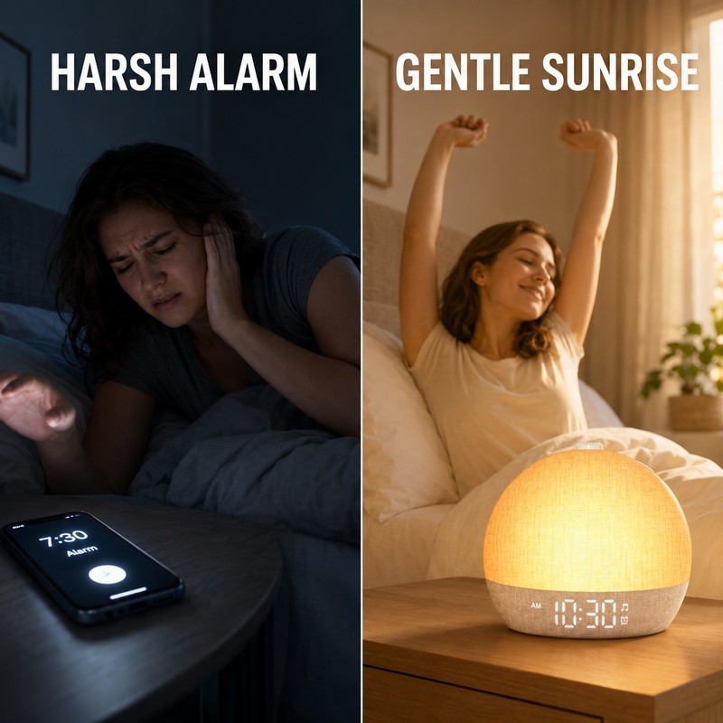 Sunrise Alarm Clock with 30 Soothing Sounds, White Noise Machine,
