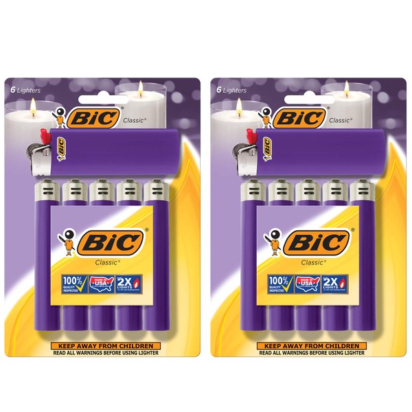 BIC Classic Lighter, Purple, 12-Pack (Packaging May Vary)