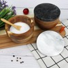 Salt Cellar Box with Lid & Spoon, Marble Lid Set