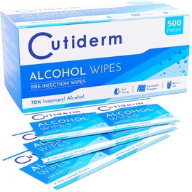 Cutiderm Pre-Injection Alcohol Wipes/Swabs Box of 500 Sachets
