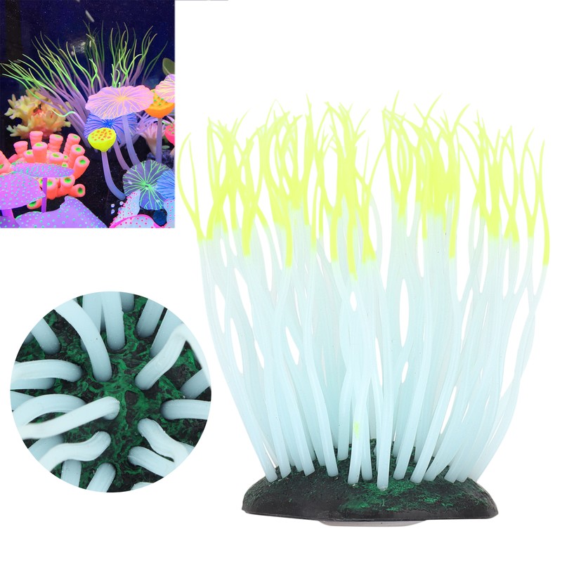 Aquarium Anemone Realistic Luminous Silicone Sea Anemone for Fish Tank