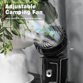 Civikyle 1-Stück Camping USB Ventilator mit Licht Solar LED Campinglampe Akku Aufladbar Batteriebetrieben Laterne Leuchte Außen Camping Zubehör Gadgets