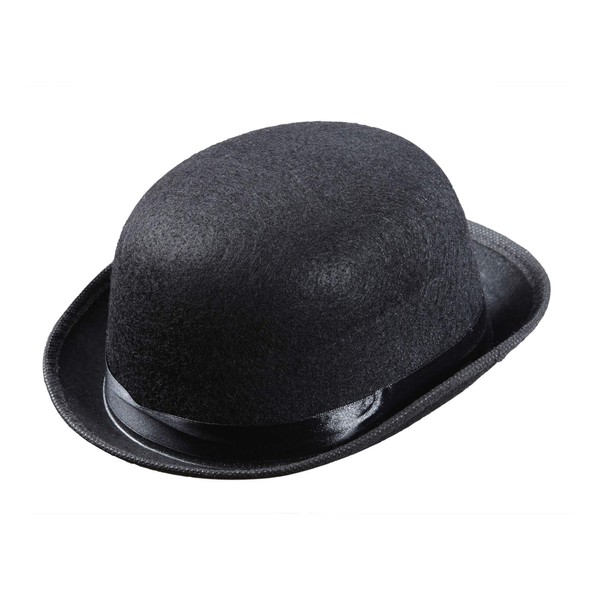 Bowler Felt Child Size - Black Bowler Hats Caps & Headwear for Fancy Dress Costumes Accessory