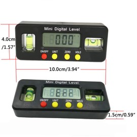 360 Degree Mini Digital Protractor Angle Finder Inclinometer Mumerical Auto Flip Display Digital Angle Finder Level 100mm Digital Strong Magnetic Spirit Level (Red)