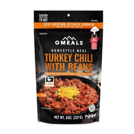 OMEALS Turkey Chili with Beans-MRE-Sustainable Premium Outdoor Food-Extended Shelf Life-Fully Cooked w/Heater-No Refrigeration-Perfect for Outdoor Enthusiasts, Travelers, Emergency Supplies-USA Made