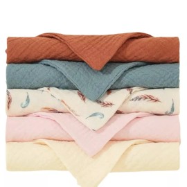 SolBabe Washcloths 100% Cotton Natural Muslin Gentle Soft 12"x12" 5 Count Boho