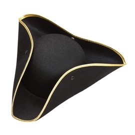 Tricorn Felt - Black Pirate Hats Caps & Headwear for Fancy Dress Costumes Accessory