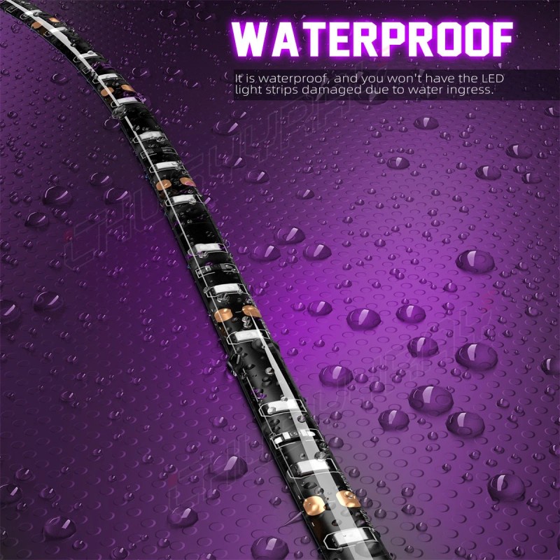 CHUSYYRAY PURPLE LED Boat Light Strip Deck Waterproof 12v Bow