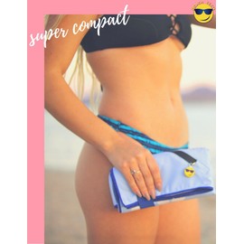 MinxNY BeachTech Performance Microfiber Towel | Beach/Sports/Pool/Travel Towel | Large Super-Absorbent Quick-Dry | Lightweight Easy-Carry | Sand-Free (Blue Beach Flamingo, Microfiber)