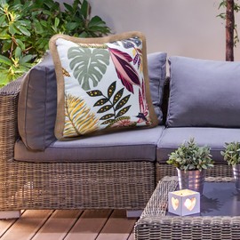 Tommy Bahama Pack of 2 Premium Water-Resistant 18" x 18" Indoor/Outdoor Decorative Pillows with Inserts – Perfect for Patio Furniture, Poolside, and Outdoor Lounging (Palms Aqua)