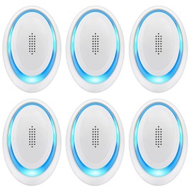 2025 Upgraded Ultrasonic Pest Repeller Indoor Ultrasonic Repellent, Mouse Repellent for Roach, Rodent, Mouse, Mosquito, Mice, Spider, Ant, Bugs Electronic Plug-in Pest Control 6 Pack (Bright White)