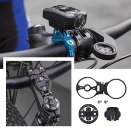 ECSiNG Adjustable Bicycle Stem Computer Mount Compatible with Garmin Edge 1030 1000 820 810 800 520 510 500 200 130 25 Aluminum Alloy Black