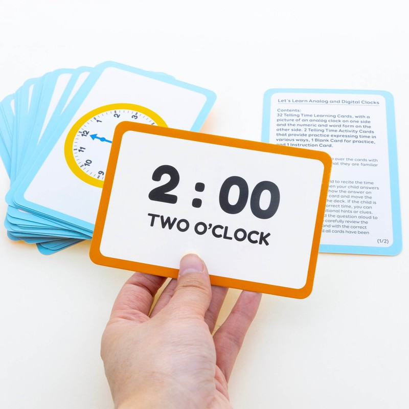 BAZIC Telling Time Flash Cards Learn to Read Time, Read
