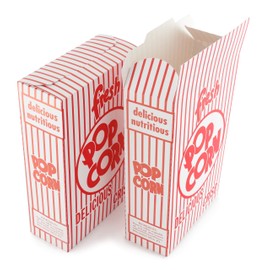 Snappy Popcorn 3-E Red and White Close Top Popcorn Boxes, 1.25 Oz, 100 Count