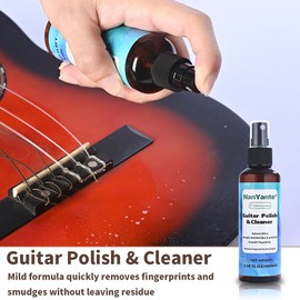 Nan Yante Guitar Cleaning Care Kit | 100ml Polish&Cleaner + 100ml Lemon Oil + 80ml Rust Prevention Oil | All-in-One Guitar Care Bundle with Free Microfiber Cloth | Pro-Grade Cleaning & Protection