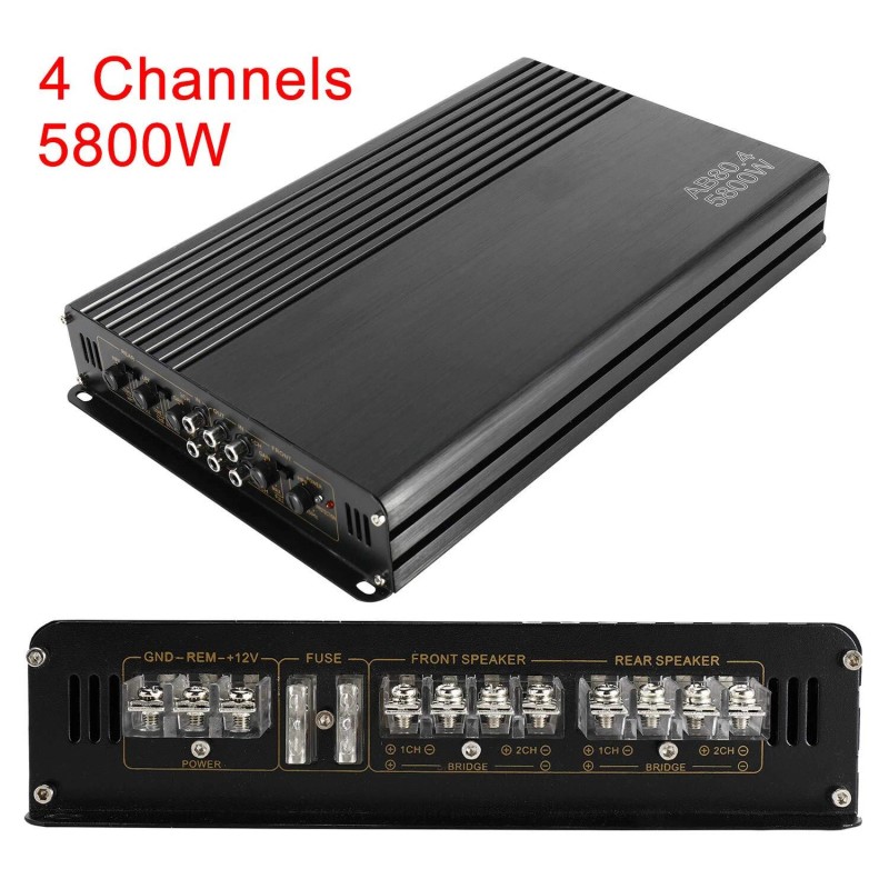 YaeCCC 5800W 4 Channel Car Amplifier 4 Ohms Slim Stereo