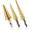 Bestgle 3 Pcs Step Drill Bits 1/4" Hex Shank SAE