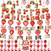 Strawberry Berry1st Birthday Photo Banner,Cupcake toppers,Hanging Swirls for Newborn to