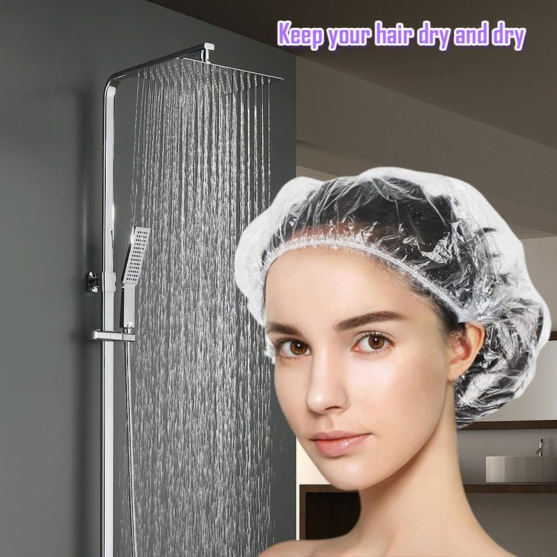 50-Pack Disposable Shower Caps ，Individually Packaged Disposable Shower Caps，Large, Thick,