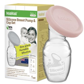 Haakaa Manual Breast Pump with Blush Gap, Breastmilk Collector Breastfeeding Pump (4oz/100ml)