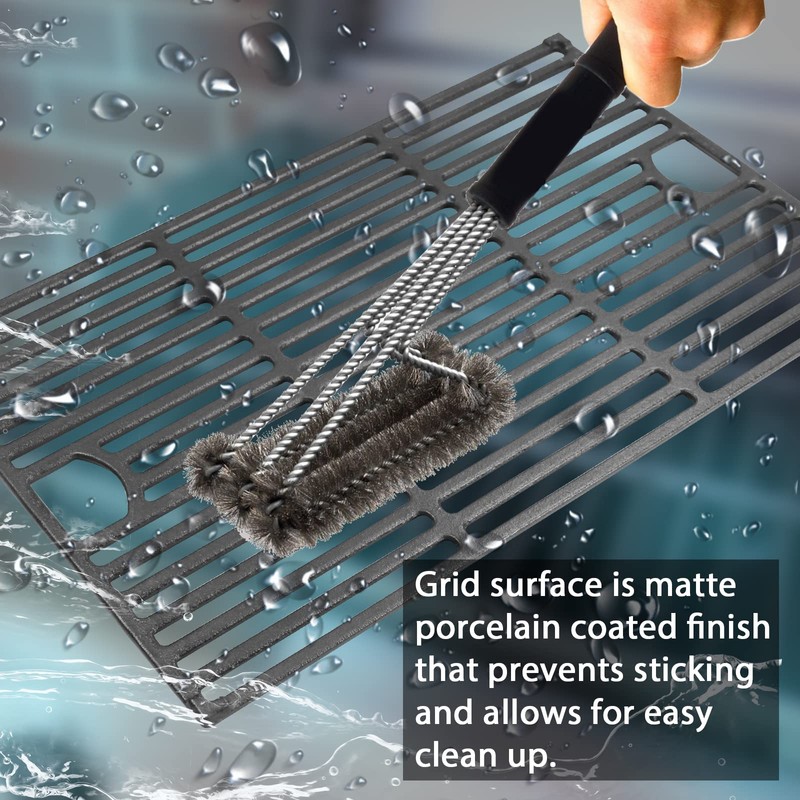 Hongso 17 inch Cast Iron Grill Grates Replacement for Nexgrill