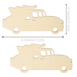 Tree car Shape Unfinished Wood Truck Blank Wood Pieces Wooden with Twines Art Ornaments for Christmas Wedding Birthday Party Thanksgiving Day Decoration 20Pcs