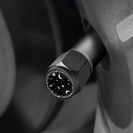 4 Pcs Metal Black Air Valve Cap, Tire Valve Stem Caps Cover, Aluminum Car Wheel Stem Caps,Universal Stem Covers for Cars,Trucks,Bikes,Motorcycles,Corrosion Resistant Valve Caps