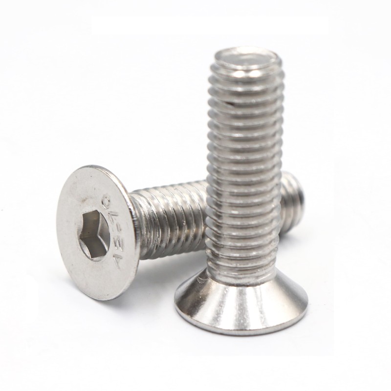 binifiMux 10pcs M10 x 30mm Countersunk Head Flat Hex Socekt