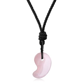 COAI® Japanese Magatama Gemstone Comma Shaped Pearls Pendant with Adjustable Nylon String Necklace for Women/Men Customisable