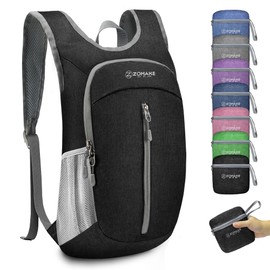 ZOMAKE Bag 10L Foldable Backpacks - Small Day Backpack for Hiking Travel and City Trips, Mini Lightweight Backpack for Women Men Children and Teenagers