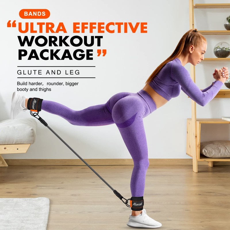 Ankle Resistance Bands with Cuffs, Ankle Bands for Working Out,