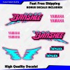 Yamaha Banshee Decals Cyan Pink Retro Graphics Kit fits 1991-93