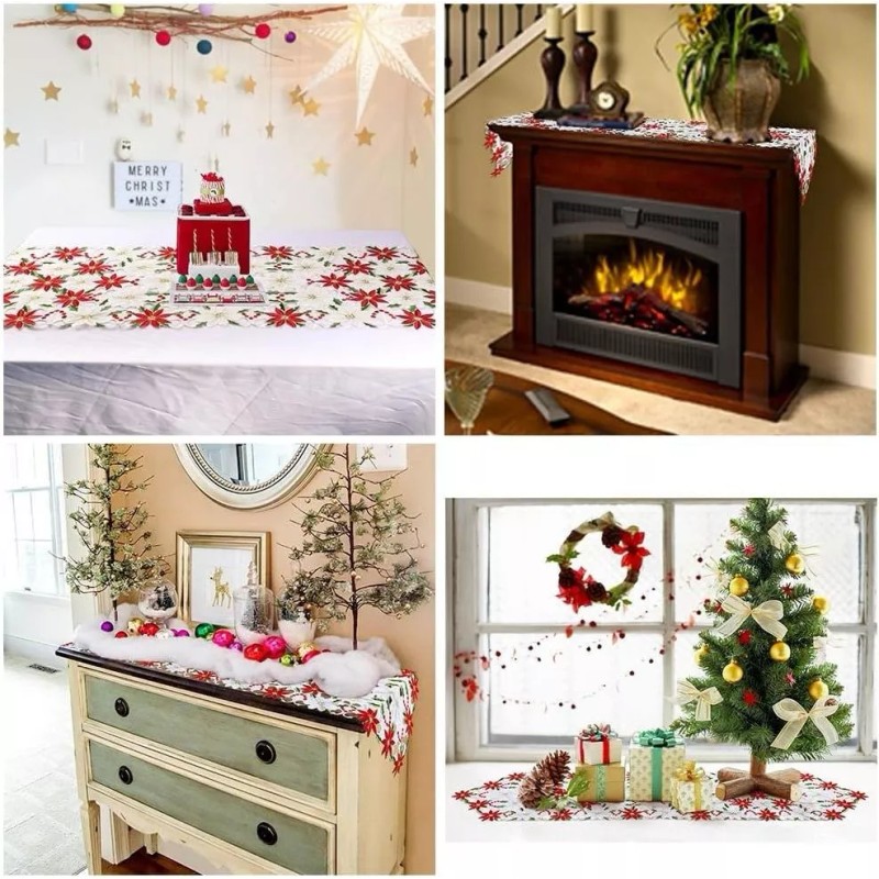 Camino De Mesa Bordado De Navidad Camino De Mesa De