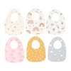 6pcs Infant Bibs U Shaped Snap Button Closure Cotton Waterproof