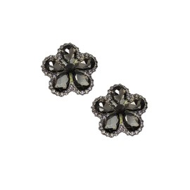 Douqu Rhinestone Crystal Shoe Clips Charm Decoration Clips for Shoes Metal Shoes Clip Accessories 1 Pair (Black)