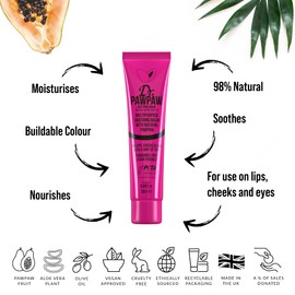 Dr. PAWPAW Hot Pink Balm 25ml x2 Multipack - Multi-Purpose Balm, PawPaw Lip Balm, Lip Balm, Tinted Lip Balm, Skin Highlighter, Smooth Skin, Cracked Lips, Vegan Beauty, Ethical Beauty